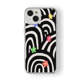 iPhone 13 Mini ile Uyumlu Monochrome Tasarım Baskılı Şeffaf Kılıf