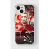Iphone 13 Mini ile Uyumlu Ronaldo temalı Tasrımlı Şeffaf Kılıf