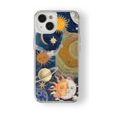 Iphone 13 Mini ile Uyumlu Sun And Moon Love Tasarım Baskılı Şeffaf Kılıf