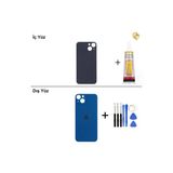 İphone 13 Mini Mavi Arka Kapak Arka Cam Batarya Kapağı Lazer Kesim Kapak Pil Kapağı + B-7000 Yapıştırıcı + Tamir Seti