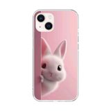 iPhone 13 Mini Uyumlu Şeffaf Kılıf 5 Peluş Tavşan Tasarımlı