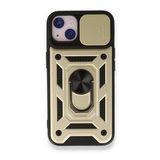 iPhone 13 Pars Lens Yüzüklü Silikon - Gold Cep Telefonu Kılıfı