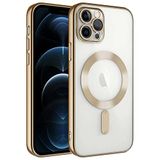 iPhone 13 Pro Kılıf Kamera Korumalı Kablosuz Wireless Şarj Özellikli Demre Kapak Gold