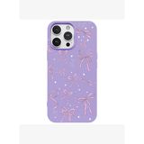 iPhone 13 Pro Lila Ribbon Stars Kamera Korumalı Premium Renkli Silikon Kılıf
