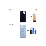 İphone 13 Pro Mavi Arka Kapak Arka Cam Batarya Kapağı Lazer Kesim Kapak Pil Kapağı + B-7000 Yapıştırıcı + Tamir Seti