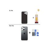 İphone 13 Pro Max Grafit Arka Kapak Arka Cam Batarya Kapağı Lazer Kesim Kapak Pil Kapağı + B-7000 Yapıştırıcı + Tamir Seti
