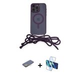 iPhone 13 Pro Max Kılıf Eksen Özel Seri - Siyah 3D Antistatik Cam Ekran Koruyucu + Sarı Renkli