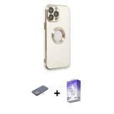 iPhone 13 Pro Max Kılıf İz Form Serisi - Siyah Bilvis 5in1 3D Magic Cam Ekran Koruyucu + Sarı R