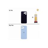 İphone 13 Pro Max Mavi Arka Kapak Arka Cam Batarya Kapağı Lazer Kesim Kapak Pil Kapağı + B-7000 Yapıştırıcı