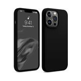 Iphone 13 Pro Max Siyah Silikon Kılıf Leke Tutmaz Içi Süet Silinebilir Kamera Yükseltili Kapak