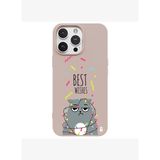 iPhone 13 Pro Pudra Lansman Renkli Silikon Best Wishes Kedi Tasarımlı Kılıf