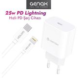 iPhone 13 Pro Uyumlu Pd Lightning 25W Hızlı Şarj Aleti - Beyaz