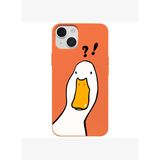 iPhone 13 Turuncu What Duck Ördek Tasarımlı Kamera Korumalı Renkli Silikon Kılıf