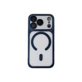 iPhone 13 Uyumlu MagSafe Destekli Sert Ident Kılıf - Kamera Lens Korumalı Darbe Emici Şık Kapak, Mıknatıslı Kablosuz Şarj Uyumlu Premium Koruyucu Kılıf (Lacivert, iPhone 13)