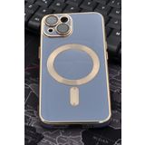 iPhone 13 Uyumlu MagSafe Özellikli Lens Korumalı Renkli Kılıf Mavi
