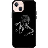 iPhone 13 Uyumlu Mustafa Kemal Ataturk Tasarımlı Glossy Premium Kılıf - Siyah - Atatürk-304