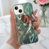 iPhone 13/14/15 Kılıf Hologramlı Caretta Kaplumbağa Desenli Darbe Emici Kamera Korumalı Silikon - Yeşil