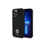 iPhone 14 İle Uyumlu Pro Max uyumlu Kılıf Guess Lisanslı Yazı ve Taşlı 4G Logolu Silikon Kapak Siyah