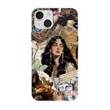 iPhone 14 İle Uyumlu Siyah Crowning Sorrow Desenli Silikon Kılıf