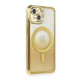 iPhone 14 Kılıf Joke Simli Magneticsafe Kılıf - Gold