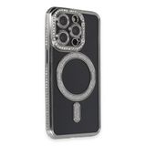 İphone 14 Kılıf Joke Simli Magneticsafe Kılıf - Gri