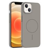 iPhone 14 Kılıf Kablosuz Şarj Özellikli Ruby Silikon Kapak Gri