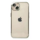 İphone 14 Kılıf Lensli Silikon - Gümüş