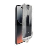 İphone 14 Kolay Uygulama Aparatlı Dust Proof Temperli Cam Ekran Koruyucu (Siyah)
