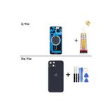 İphone 14 Plus Gece Yarısı Arka Kapak Arka Cam Batarya Kapağı Lazer Kesim Kapak Pil Kapağı + B-7000 Yapıştırıcı + Tamir Seti
