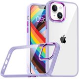 İphone 14 Plus Kılıf Kamera Çıkıntılı Arkası Şeffaf Köşeleri Parlak Renkli Işlemeli Flora Kapak