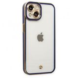 iPhone 14 Plus Kılıf Liva Lens Silikon - Mavi