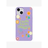 iPhone 14 Plus Lila Think Happy Renkli Silikon Kılıfı