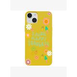 iPhone 14 Plus Sarı Think Happy Renkli Silikon Kılıfı