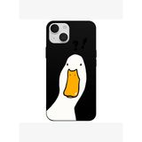 iPhone 14 Plus Siyah What Duck Ördek Tasarımlı Kamera Korumalı Renkli Silikon Kılıf