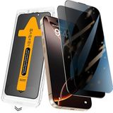 İphone 14 Privacy Hayalet Temperli 2.5D Oliv Cam Ekran Koruyucu + Kolay Uygulama Aparatı