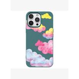 iPhone 14 Pro Haki Lansman Renkli Silikon Colorful Bulut Tasarımlı Kılıf