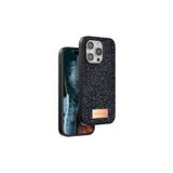 İphone 14 Pro Kılıf Bright Zarif Boncuk İşlemeli Tasarım Simli Kapak Siyah