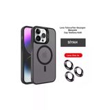 İphone 14 Pro Kılıf Flet Lens Magsafe Kapak - Siyah