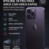 İphone 14 Pro Max Arka Cam Arka Kapak Mor (Deep Purple) Big Hole Servis Tipi Yedek Parça