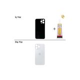 İphone 14 Pro Max Beyaz Arka Kapak Arka Cam Batarya Kapağı Lazer Kesim Kapak Pil Kapağı + B-7000 Yapıştırıcı
