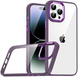 İphone 14 Pro Max Kılıf Kamera Çıkıntılı Arkası Şeffaf Köşeleri Parlak Renkli Işlemeli Flora Kapak