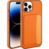 iPhone 14 Pro Max Kılıf Kartlıklı Zore X-Kart Silikon Kapak - Turuncu
