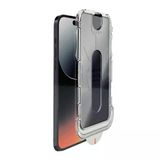 İphone 14 Pro Max Kolay Uygulama Aparatlı Dust Proof Privacy Temperli Hayalet Cam Ekran Koruyucu (Siyah)