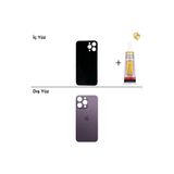 İphone 14 Pro Max Mor Arka Kapak Arka Cam Batarya Kapağı Lazer Kesim Kapak Pil Kapağı + B-7000 Yapıştırıcı