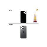 İphone 14 Pro Max Siyah Arka Kapak Arka Cam Batarya Kapağı Lazer Kesim Kapak Pil Kapağı + B-7000 Yapıştırıcı