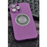 iPhone 14 Pro Max Uyumlu Mor Benekli Desenli İnce Sert Kapak Kılıf Kamera Lens Korumalı