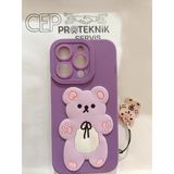 İphone 14 Pro Mor Ayıcıklı Kılıf
