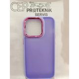 İphone 14 Pro Şeffaf Mor Renk Kılıf
