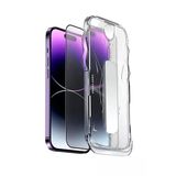 İphone 14 Pro Uyumlu Tam Kaplayan Siyah Çerçeveli Magic Ekran Koruyucu Cam Kolay Uygulama Aparatlı
