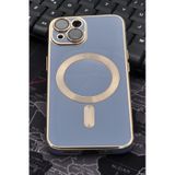 iPhone 14 Uyumlu MagSafe Özellikli Lens Korumalı Renkli Kılıf Mavi